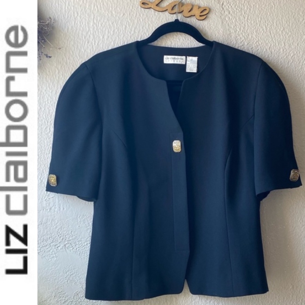 Liz Claiborne vintage classy black vintage top-jacket